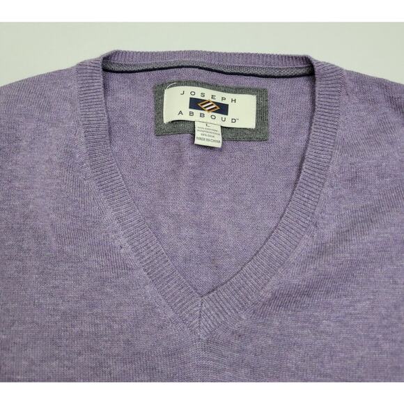 Joseph Abboud V-neck Cotton / Silk blend Light Purple Sweater Men's Size L - Picture 1 of 6